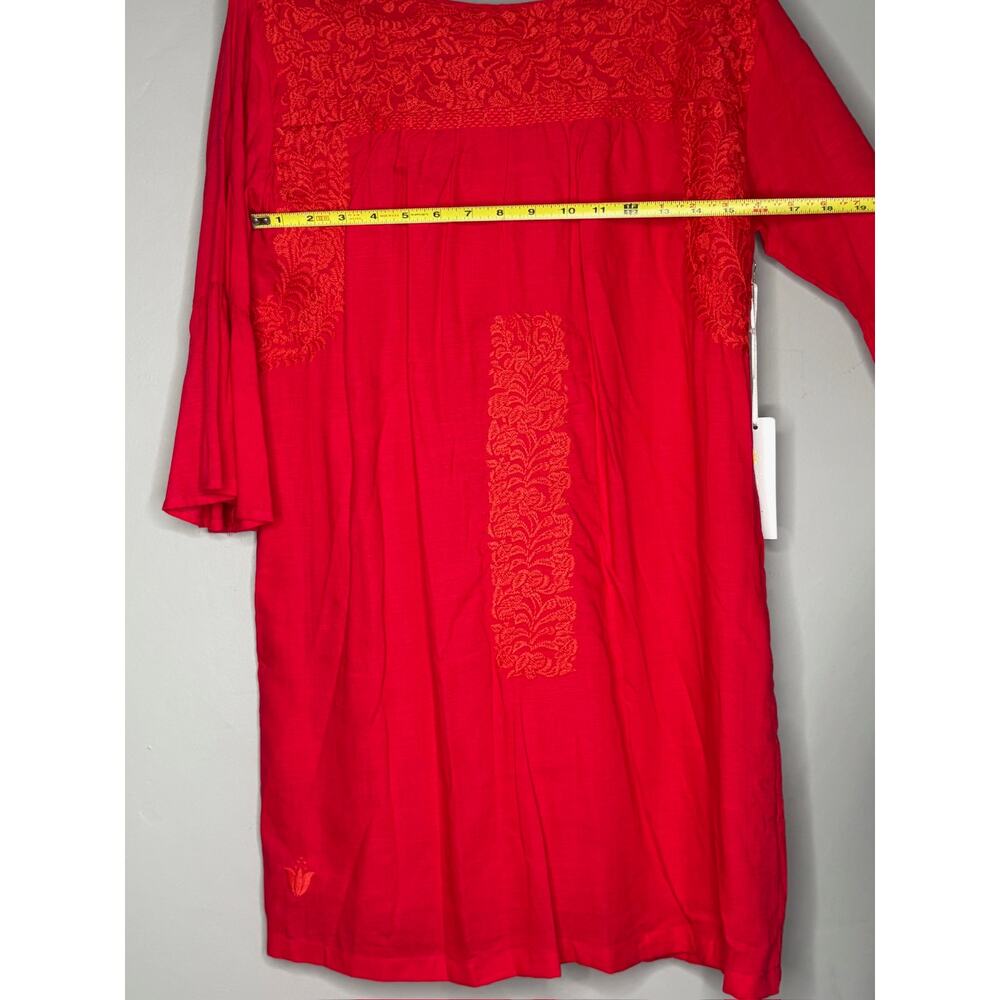 J.Marie Mexican Oaxacan Style Red Mini Dress Embroidered Women's S NWT - Picture 6 of 7